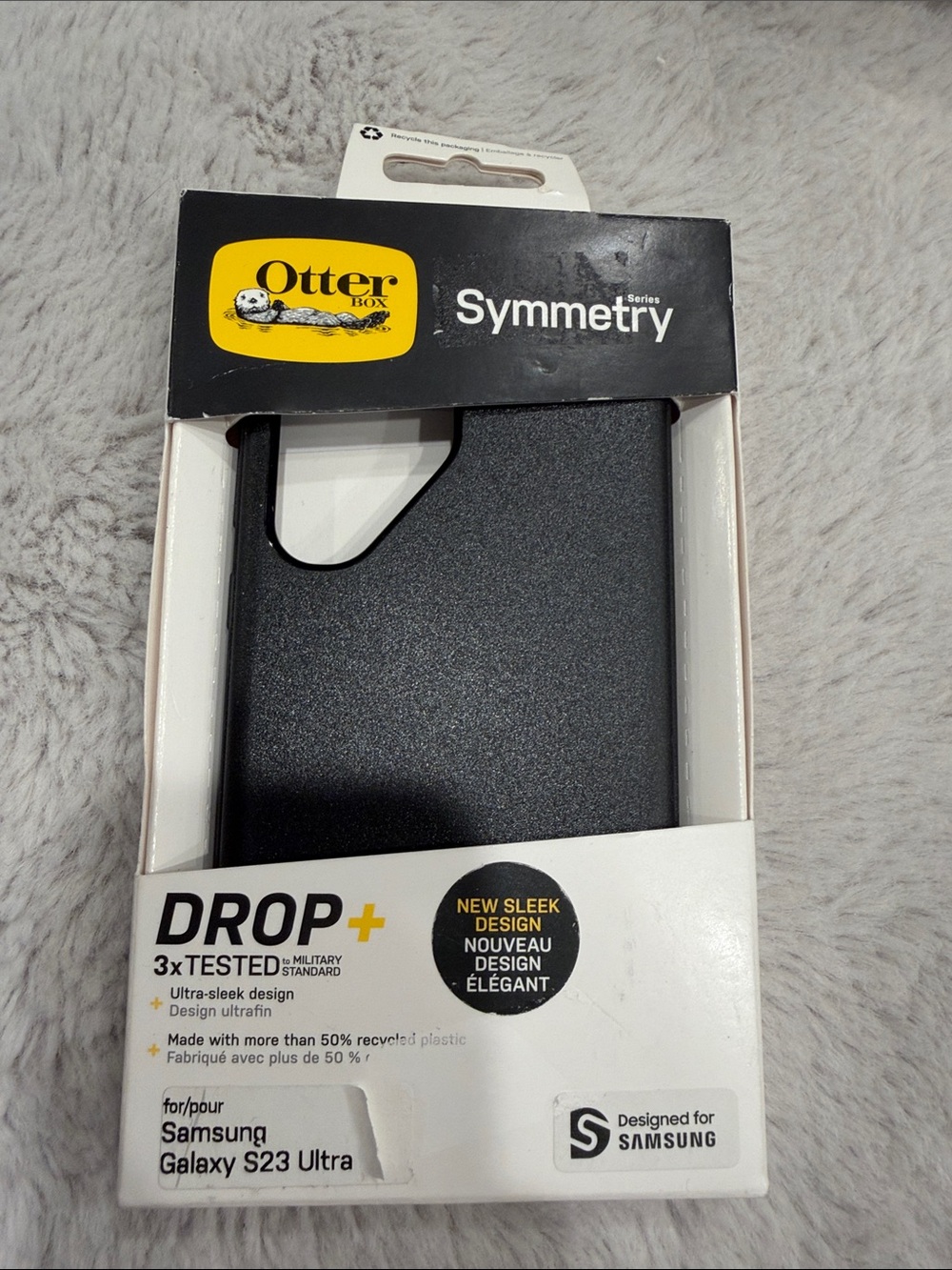 OtterBox Symmetry Series Black Slim Case for Samsung Galaxy S23 Ultra